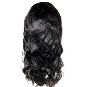 Natural Black Remy Human Hair 13x4 Lace Front 22 Inch Wig